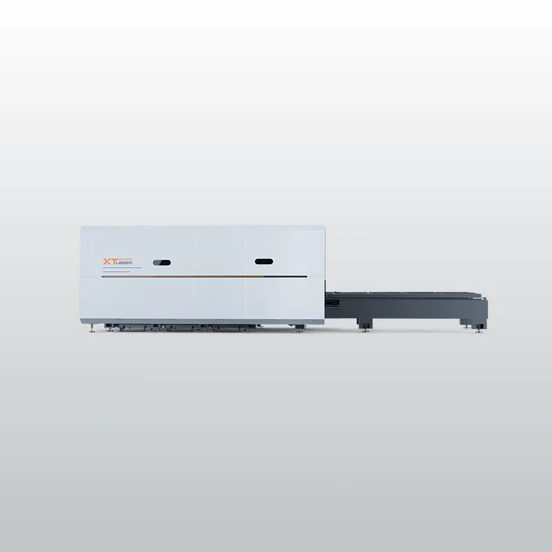 XT-Laser GPX széria nagy sebességű ipari CNC fiber lézervágó gép oldalról nézve