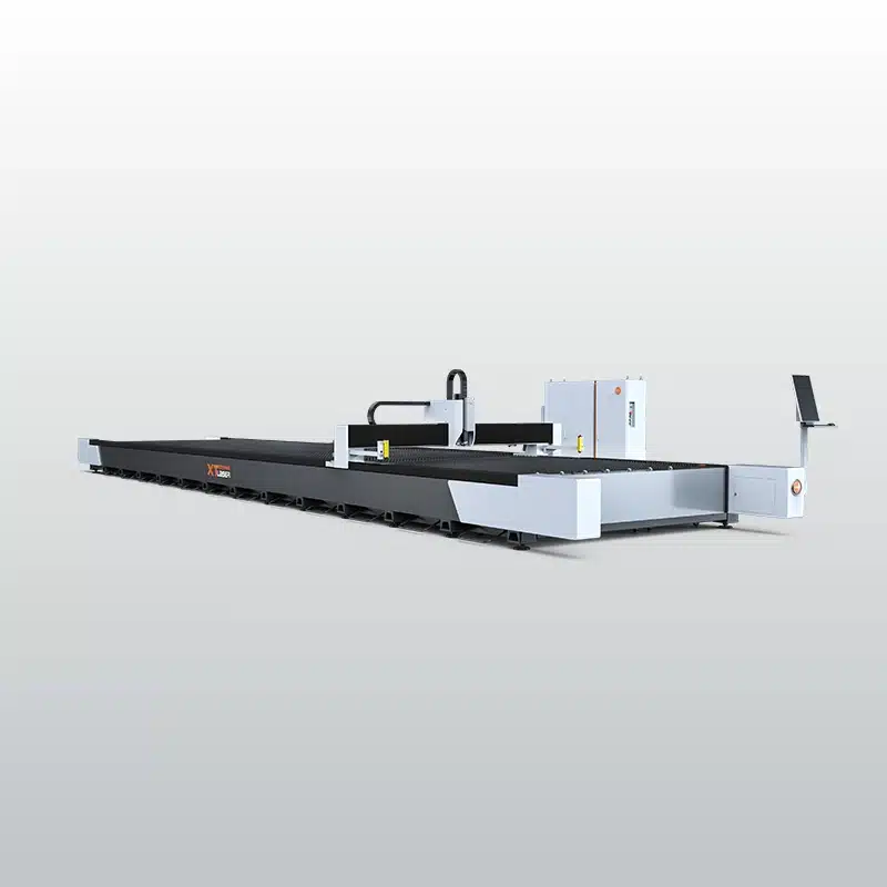 XT-LASER W25125 nagyteljesitményű lézervágó gép nagy munkaterülettel oldalról nézve